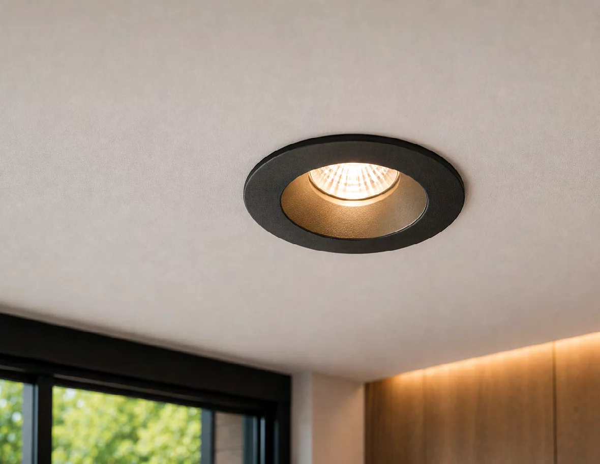 Tilt Polycarbonate Anti-glare Downlight 93mm Dia White, view 2
