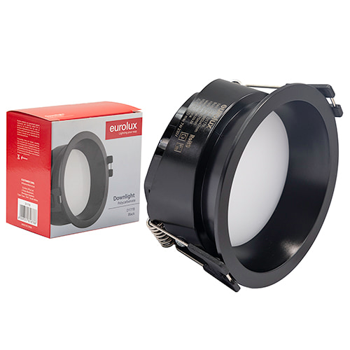 Polycarbonate Anti-glare Downlight 82mm Dia Black IP65