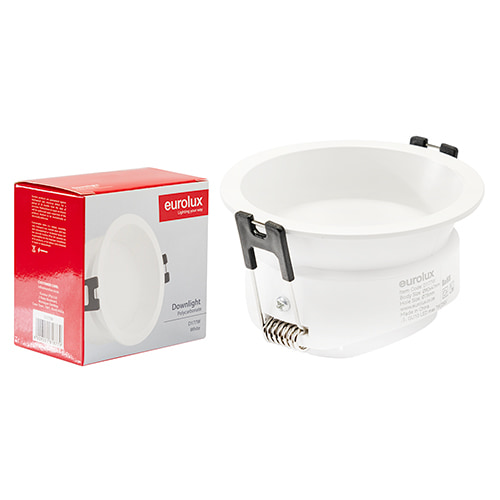 Polycarbonate Anti-glare Downlight 82mm Dia White IP65