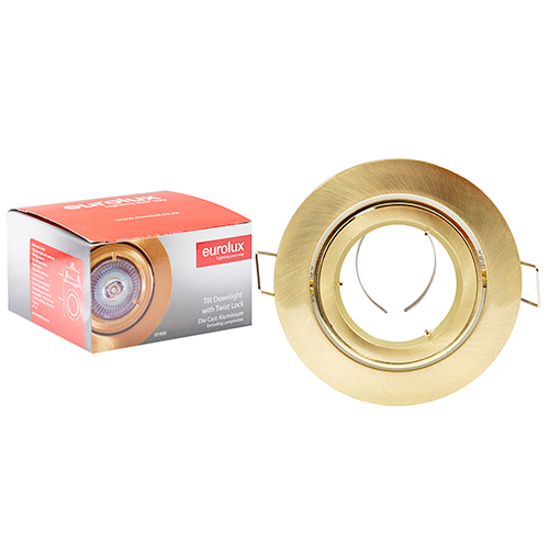 Tilt Twist Downlight 94mm Dia Satin Brass