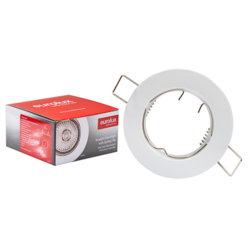 Straight Curved Rim Downlight 80mm Dia White Excl L/Holder