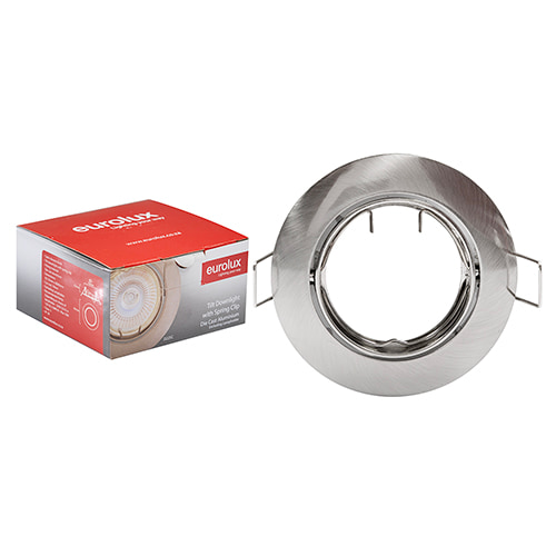 Tilt Curved Rim Downlight 83mm Dia Satin Chrome