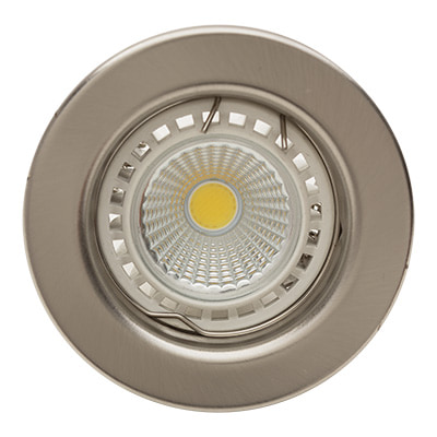 Straight Round Downlight 80mm Dia Satin Chrome