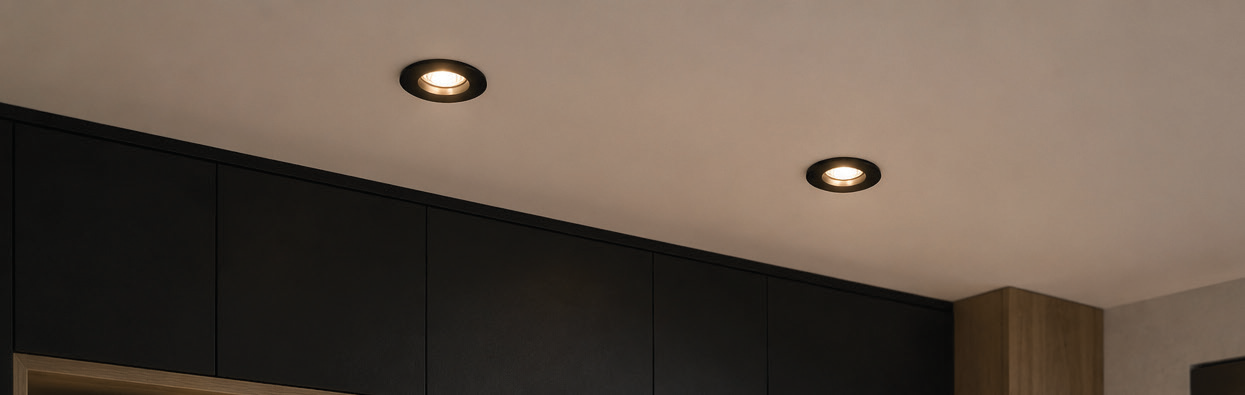 Straight Round Downlight Satin Chrome L/Holder & LED GU10 7W 4000K, view 2