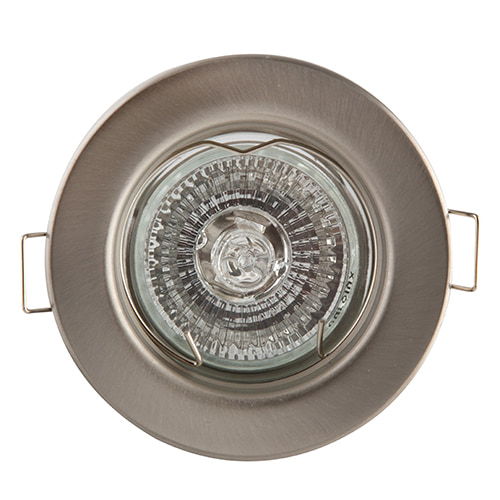 Straight Round Downlight 80mm Dia 12V Satin Chrome (PP)