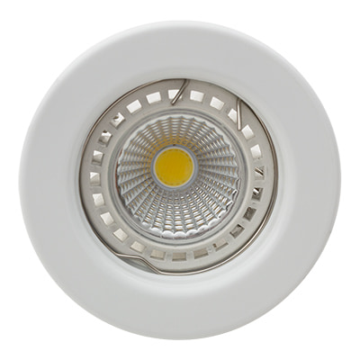 Straight Round Downlight 80mm Dia 12V Polished Brass (PP) — shown in white