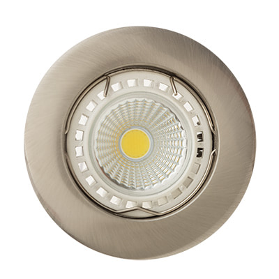 Straight Curved Rim Downlight 78mm Dia Satin Chrome