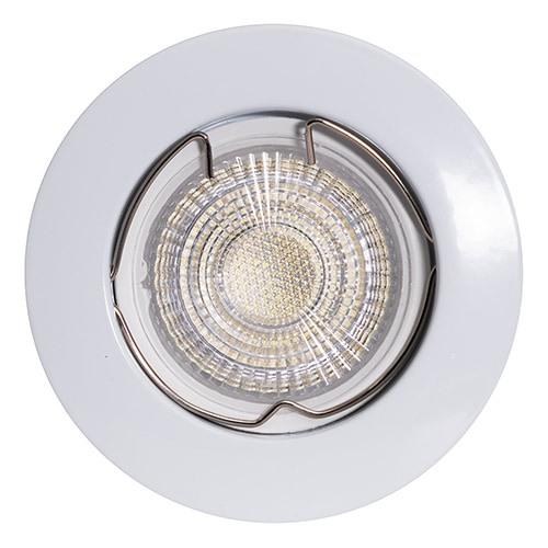 Straight Curved Rim Downlight 78mm Dia White