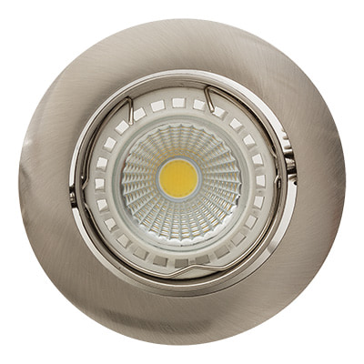 Tilt Curved Rim Downlight 83mm Dia Satin Chrome