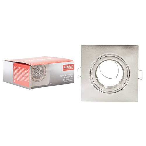 Tilt Twist Square Downlight Satin Chrome