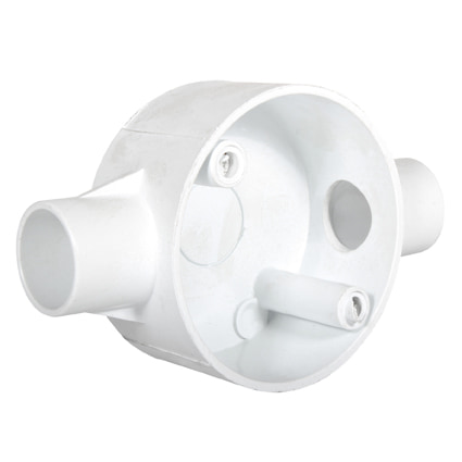 PVC Junction Box 2 Way Through 20mm Single Pack