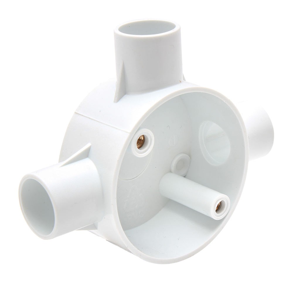 PVC Junction Box 3 Way 20mm Single Pack