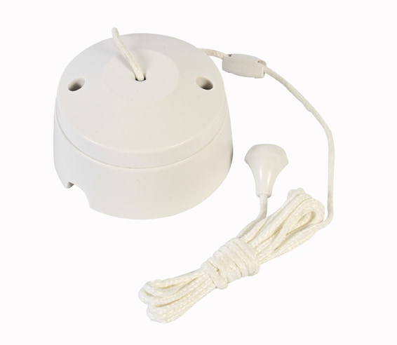 Ceiling Pull Switch White 1 Way (A020 A & T)