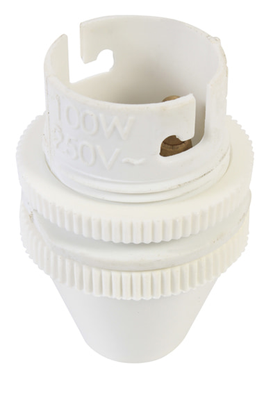Lampholder B22 Nylon White 10mm Loose