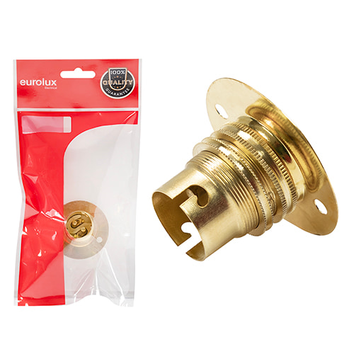 Lampholder B22 Brass 50mm Batton H/C & Bag PP