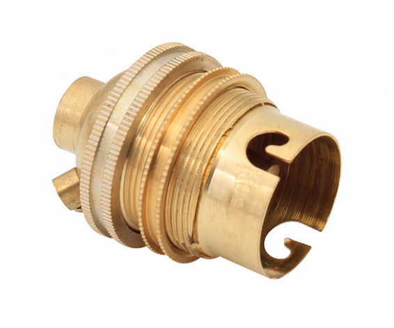 Lampholder B22 Brass 10mm Back Entry Earth Screw
