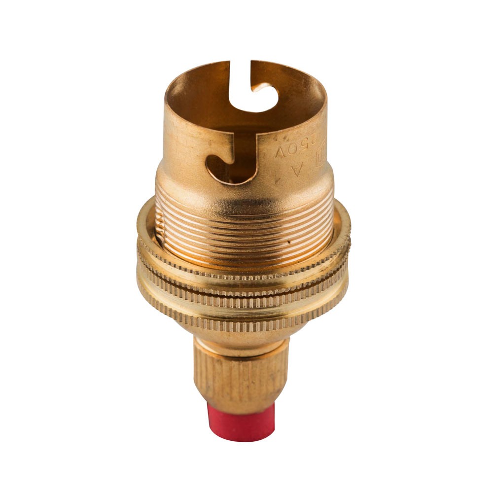 Lampholder B22 Brass 10mm Cord Grip