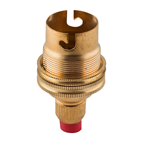 Lampholder B22 Brass 10mm Cord Grip H/C & Bag PP