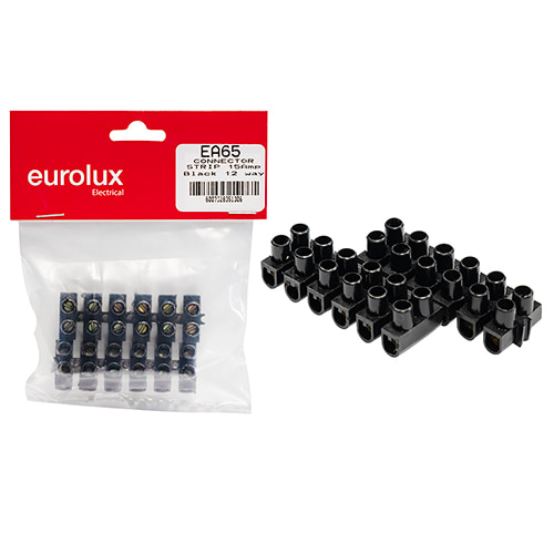 Connector Strip 15Amp Black 12 Way