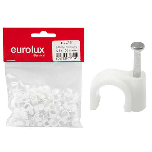 Cable Clips Round 7.0mm Qty.100 Loose