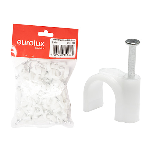 Cable Clips Round 10.0mm Qty.100 Loose