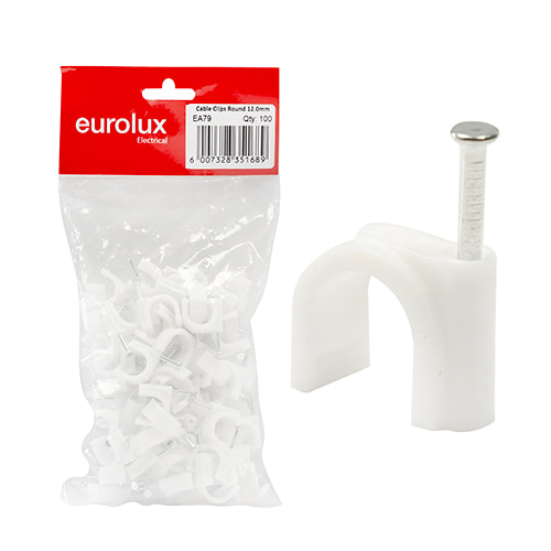 Cable Clips Round 12.0mm Qty.100 Loose
