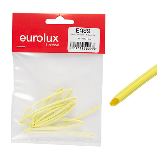 Heat Shrink 2.4mm Grn/Yell. 1m