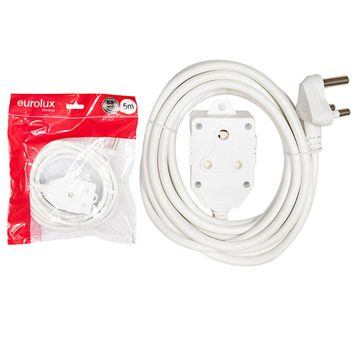 Extension Cord White 1.50mm 5m Back to Back Janus Coupler