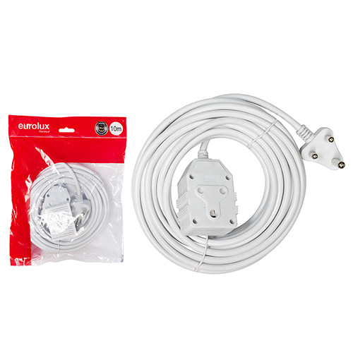 Extension Cord White 1.50mm 10M 16A Back to Back Janus Coupler