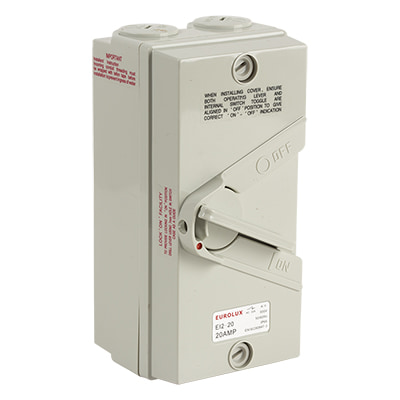 Isolator Switch 2 Pole 20 AMP 440V IP66
