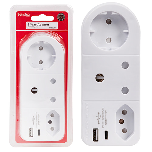 3 Way Adaptor With 2 USB C & Old USB