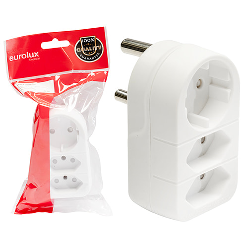 3 Way Adaptor 1xSCH 2x16A ZA