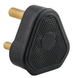 Plug Top Black Rubber 16A 3 Pin Hollow Pin
