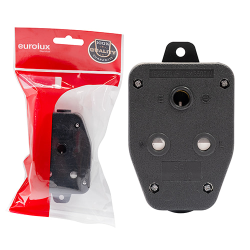 Janus Coupler Black Double 16A (Rubber Industrial) Bag PP