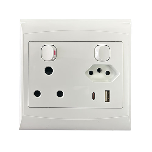 Socket Comb. USB A+C 4x4 White