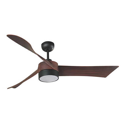 Edge Ceiling Fan 3 Blades Matt Black & Dark Wood Motor Power 40W