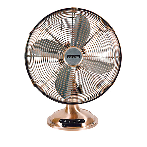 Desk Fan 4 Blades Antique Copper Motor Power 40W