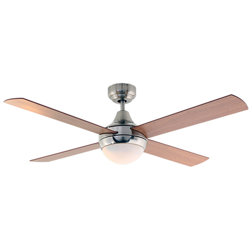 Twister Ceiling Fan 4 Blades Satin Chrome/Natural Wood Motor Power 60w