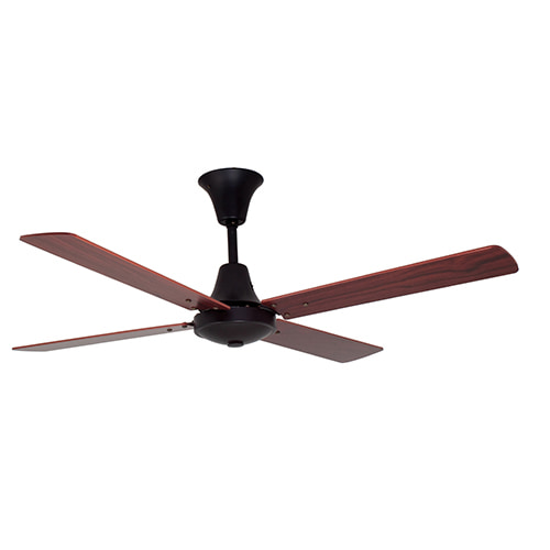 Colonial Ceiling Fan 4 Blades Matt Black & Dark Wood Motor Power 60W