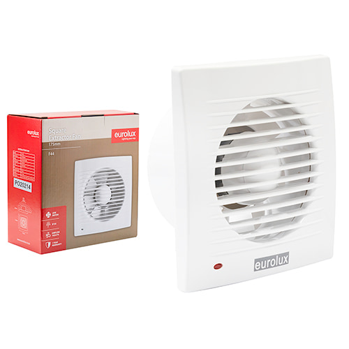 Extractor Square Wall Fan 175mm White Motor Power 25W