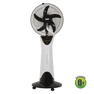 Rechargeable Portable Mist Fan LED Emergency Light Motor Power 80W