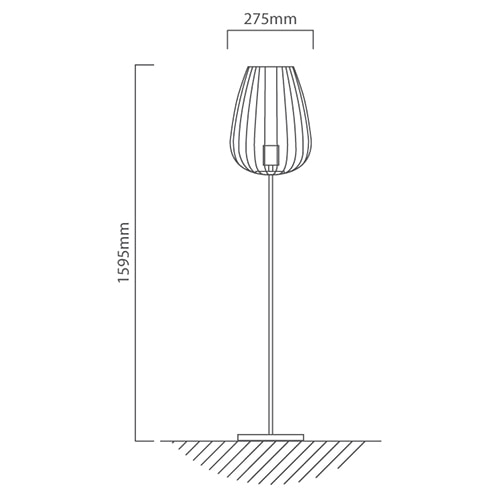 Newton Floor Light Black, Dimension drawing (CAD)