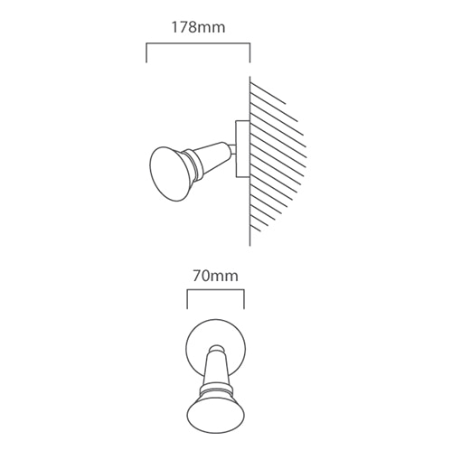 PAR38 150W Wall Light Black, Dimension drawing (CAD)