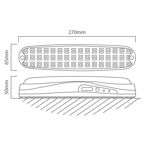 Rechargeable LED Emergency Light 30 LED, Dimension drawing (CAD)