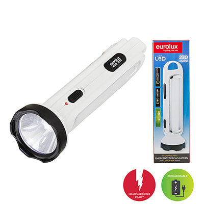 Rechargeable Emergency Torch White LED 3W & 9W