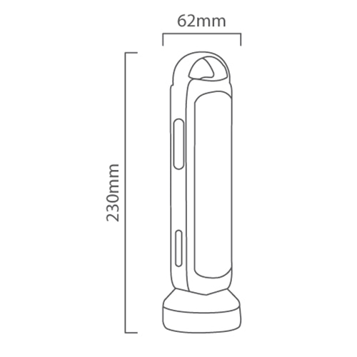 Rechargeable Emergency Torch White LED 3W & 9W, Dimension drawing (CAD)