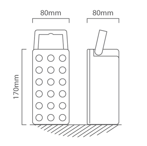 Rechargeable Lantern Red LED 5.4w, Dimension drawing (CAD)
