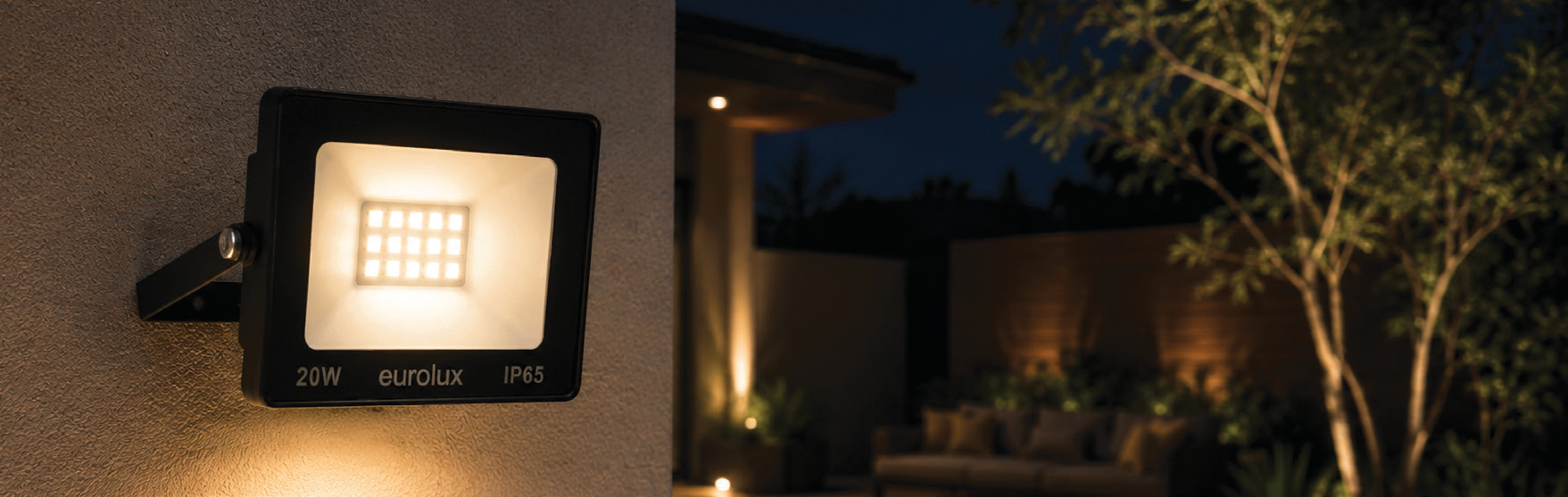 LED 30W Floodlight Black with Day Night Sensor Box, view 2