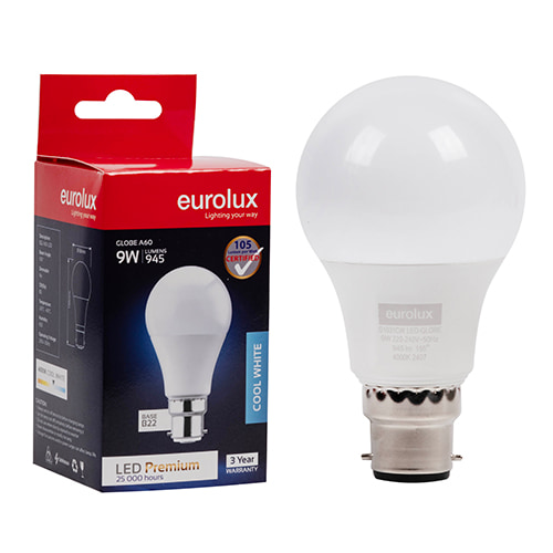 A60 Premium 9W LED B22 4000K 105 lm/W