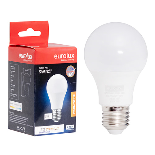 A60 Premium 9W LED E27 3000K 105 lm/W